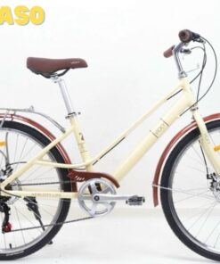 Xe đạp mini khung thép bánh 26 VICKY LADY màu trắng