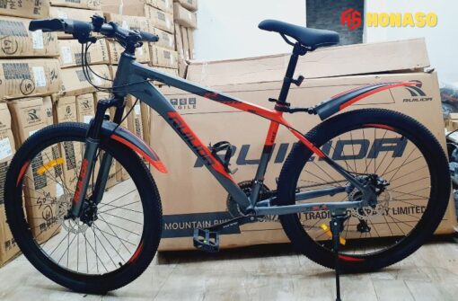 Xe đạp leo núi Ruilida khung nhôm 26 inch xám đỏ cam