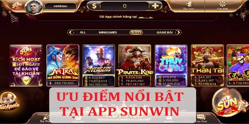 Giao diện game slot hấp dẫn khi chơi trên app của cổng game